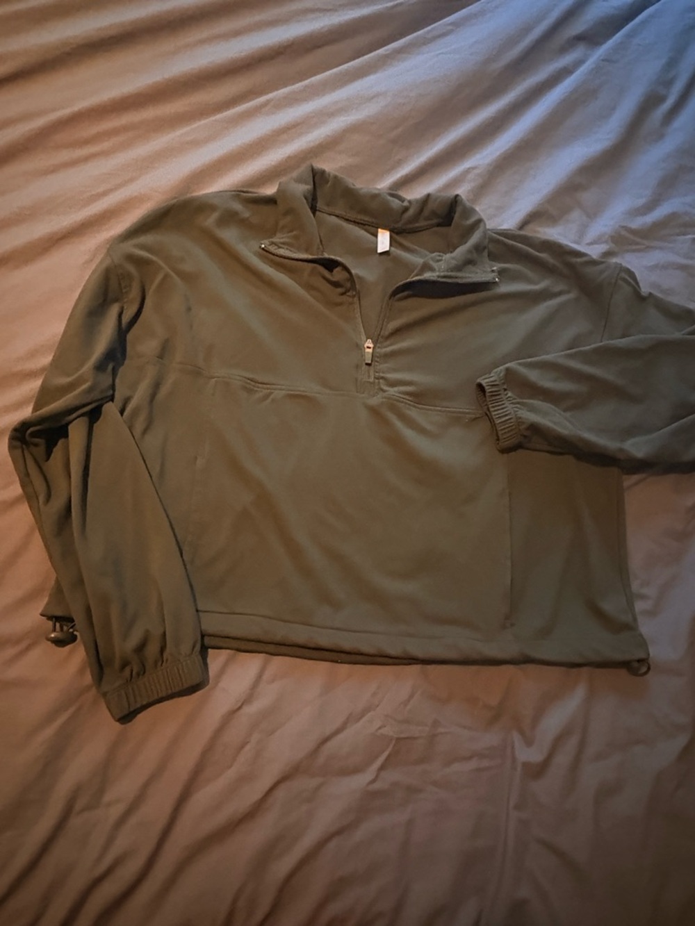 ALO Yoga Forest Green Quarter-Zip Pullover- Medium, loose fit